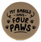 Enthoozies My Babies Have Four Paws Light Brown Laser Engraved Leatherette Compact Mirror - Stylish and Practical Portable Makeup Mirror - 2.5 Inch Diameter V2