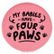 Enthoozies My Babies Have Four Paws Pink Laser Engraved Leatherette Compact Mirror - Stylish and Practical Portable Makeup Mirror - 2.5 Inch Diameter V2