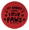 Enthoozies My Babies Have Four Paws Red Laser Engraved Leatherette Compact Mirror - Stylish and Practical Portable Makeup Mirror - 2.5 Inch Diameter V2