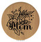 Enthoozies Mom Flowers Bamboo Laser Engraved Leatherette Compact Mirror - Stylish and Practical Portable Makeup Mirror - 2.5 Inch Diameter