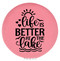 Enthoozies Life is Better at the Lake Pink Laser Engraved Leatherette Compact Mirror - Stylish and Practical Portable Makeup Mirror - 2.5 Inch Diameter