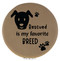 Enthoozies Rescued is my Favorite Breed Dog Puppy Light Brown Laser Engraved Leatherette Compact Mirror - Stylish and Practical Portable Makeup Mirror - 2.5 Inch Diameter
