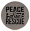 Enthoozies Peace Love Rescue Dog Puppy Gray Laser Engraved Leatherette Compact Mirror - Stylish and Practical Portable Makeup Mirror - 2.5 Inch Diameter