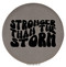 Enthoozies Stronger than the Storm Gray Laser Engraved Leatherette Compact Mirror - Stylish and Practical Portable Makeup Mirror - 2.5 Inch Diameter