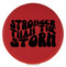 Enthoozies Stronger than the Storm Red Laser Engraved Leatherette Compact Mirror - Stylish and Practical Portable Makeup Mirror - 2.5 Inch Diameter