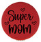 Enthoozies Super Mom Red 2.5" Diameter Laser Engraved Leatherette Compact Mirror