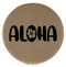 Enthoozies Aloha Light Brown Laser Engraved Leatherette Compact Mirror - Stylish and Practical Portable Makeup Mirror - 2.5 Inch Diameter