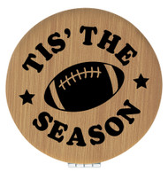 Enthoozies Football Tis' The Season Bamboo 2.5" Diameter Laser Engraved Leatherette Compact Mirror