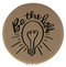 Enthoozies Be the Light Light Brown 2.5" Diameter Laser Engraved Leatherette Compact Mirror