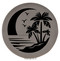 Enthoozies Beach Palm Trees Gray Laser Engraved Leatherette Compact Mirror - Stylish and Practical Portable Makeup Mirror - 2.5 Inch Diameter