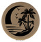 Enthoozies Beach Palm Trees Light Brown 2.5" Diameter Laser Engraved Leatherette Compact Mirror