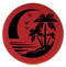 Enthoozies Beach Palm Trees Red 2.5" Diameter Laser Engraved Leatherette Compact Mirror