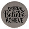 Enthoozies Dream Believe Achieve Gray Laser Engraved Leatherette Compact Mirror - Stylish and Practical Portable Makeup Mirror - 2.5 Inch Diameter