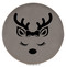 Enthoozies Cute Female Reindeer Face Christmas Gray Laser Engraved Leatherette Compact Mirror - Stylish and Practical Portable Makeup Mirror - 2.5 Inch Diameter