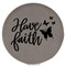 Enthoozies Have Faith Religious Gray Laser Engraved Leatherette Compact Mirror - Stylish and Practical Portable Makeup Mirror - 2.5 Inch Diameter