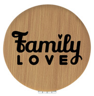 Enthoozies Family Love Bamboo 2.5" Diameter Laser Engraved Leatherette Compact Mirror