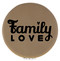 Enthoozies Family Love Light Brown Laser Engraved Leatherette Compact Mirror - Stylish and Practical Portable Makeup Mirror - 2.5 Inch Diameter