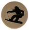 Enthoozies Female Snowboarder Light Brown Laser Engraved Leatherette Compact Mirror - Stylish and Practical Portable Makeup Mirror - 2.5 Inch Diameter
