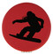 Enthoozies Female Snowboarder Red Laser Engraved Leatherette Compact Mirror - Stylish and Practical Portable Makeup Mirror - 2.5 Inch Diameter