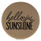 Enthoozies Hello Sunshine Light Brown Laser Engraved Leatherette Compact Mirror - Stylish and Practical Portable Makeup Mirror - 2.5 Inch Diameter