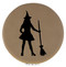Enthoozies Sexy Witch Halloween Light Brown Laser Engraved Leatherette Compact Mirror - Stylish and Practical Portable Makeup Mirror - 2.5 Inch Diameter