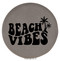 Enthoozies Beach Vibes Gray Laser Engraved Leatherette Compact Mirror - Stylish and Practical Portable Makeup Mirror - 2.5 Inch Diameter
