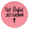 Enthoozies Not Perfect Just Forgiven Religious Pink Laser Engraved Leatherette Compact Mirror - Stylish and Practical Portable Makeup Mirror - 2.5 Inch Diameter