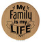 Enthoozies My Family is my Life Bamboo Laser Engraved Leatherette Compact Mirror - Stylish and Practical Portable Makeup Mirror - 2.5 Inch Diameter