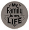 Enthoozies My Family is my Life Gray Laser Engraved Leatherette Compact Mirror - Stylish and Practical Portable Makeup Mirror - 2.5 Inch Diameter