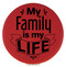 Enthoozies My Family is my Life Red Laser Engraved Leatherette Compact Mirror - Stylish and Practical Portable Makeup Mirror - 2.5 Inch Diameter