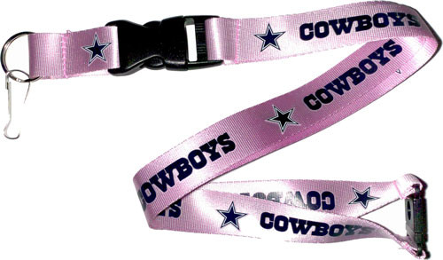 Dallas Cowboys Pink Lanyard Keychain