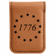 Enthoozies 1776 USA Patriotic Laser Engraved Magnetic Leatherette Money Clip - 1.75 x 2.5 Inches