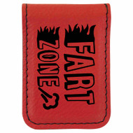Enthoozies Fart Zone Passing Gas Funny Laser Engraved Magnetic Leatherette Money Clip - 1.75 x 2.5 Inches