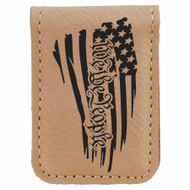 Enthoozies USA Flag We the People Patriotic Laser Engraved Magnetic Leatherette Money Clip - 1.75 x 2.5 Inches