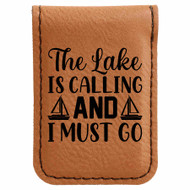 Enthoozies The Lake is Calling and I Must Go Magnetic Leatherette Money Clip - 1.75 x 2.5 Inches