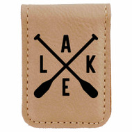 Enthoozies Lake Life Canoe Paddles Magnetic Leatherette Money Clip - 1.75 x 2.5 Inches