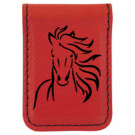 Enthoozies Majestic Horse Laser Engraved Magnetic Leatherette Money Clip - 1.75 x 2.5 Inches