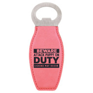 Enthoozies Beware Attack Puppy on Duty Licking May Occur Laser Engraved Magnetic Bottle Opener - 1.75 Inches x 4.75 Inches