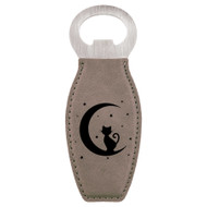 Enthoozies Kitty Cat on Moon Laser Engraved Magnetic Bottle Opener - 1.75 Inches x 4.75 Inches