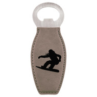 Enthoozies Female Snowboarder Laser Engraved Magnetic Bottle Opener - 1.75 Inches x 4.75 Inches