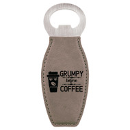 Enthoozies Grumpy Before Coffee Laser Engraved Magnetic Bottle Opener - 1.75 Inches x 4.75 Inches