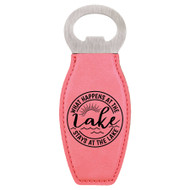 Enthoozies What Happens at the Lake Stays at the Lake Laser Engraved Magnetic Bottle Opener - 1.75 Inches x 4.75 Inches