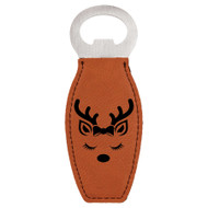 Enthoozies Female Reindeer Face Laser Engraved Magnetic Bottle Opener - 1.75 Inches x 4.75 Inches