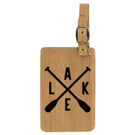 Enthoozies Lake Life Canoe Paddles Laser Engraved Luggage Tag - 2.75 Inches x 4.5 Inches