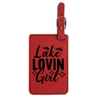 Enthoozies Lake Lovin Girl Laser Engraved Luggage Tag - 2.75 Inches x 4.5 Inches