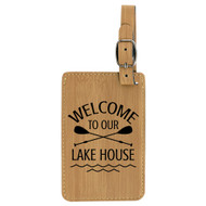 Enthoozies Welcome To Our Lake House Laser Engraved Luggage Tag - 2.75 Inches x 4.5 Inches