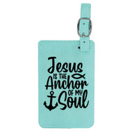 Enthoozies Jesus is the Anchor of my Soul Religious Laser Engraved Luggage Tag - 2.75 Inches x 4.5 Inches