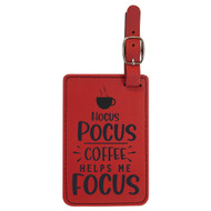 Enthoozies Hocus Pocus Coffee Helps Me Focus Laser Engraved Luggage Tag - 2.75 Inches x 4.5 Inches