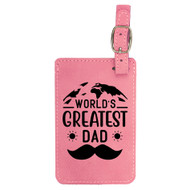 Enthoozies World's Greatest Dad Laser Engraved Luggage Tag - 2.75 Inches x 4.5 Inches