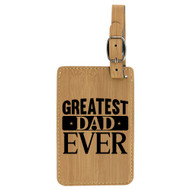 Enthoozies Greatest Dad Ever Laser Engraved Luggage Tag - 2.75 Inches x 4.5 Inches